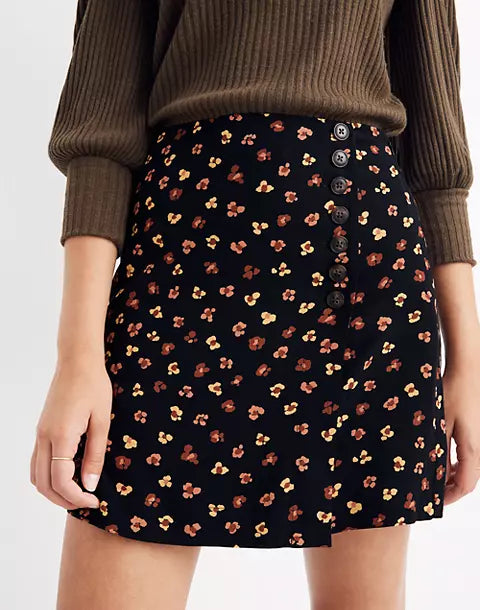 Madewell Floral Side Button Mini Skirt-4