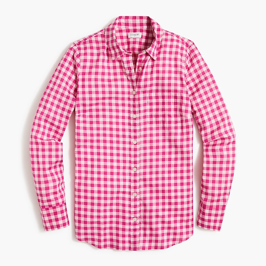 J. Crew Hot Pink Gingham Shirt - XL