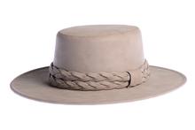 Ivory Double Braided Band Suede Hat