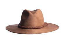 Brown Sueded Hat Braided Band