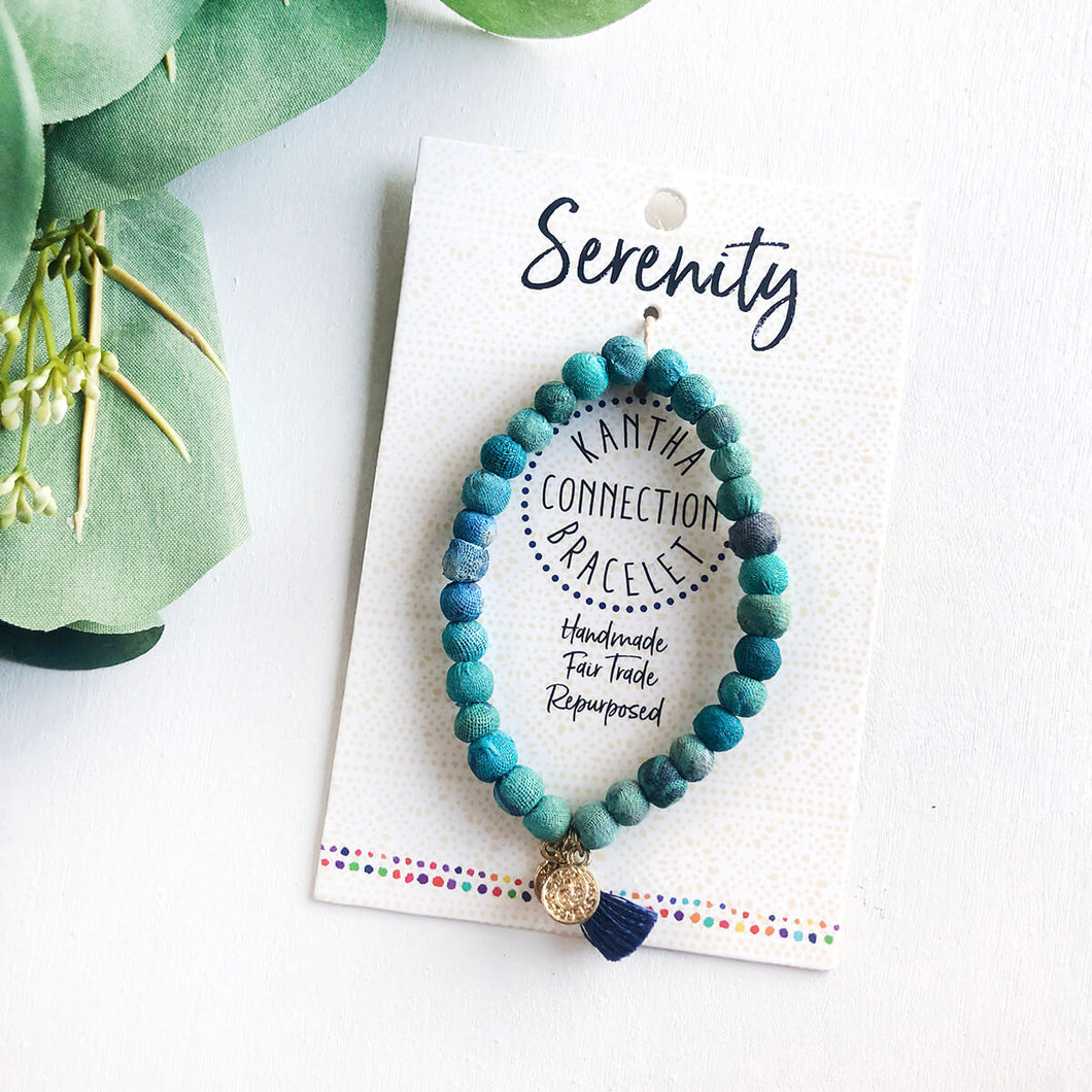 Turquoise Kantha Connection Bracelet- Serenity