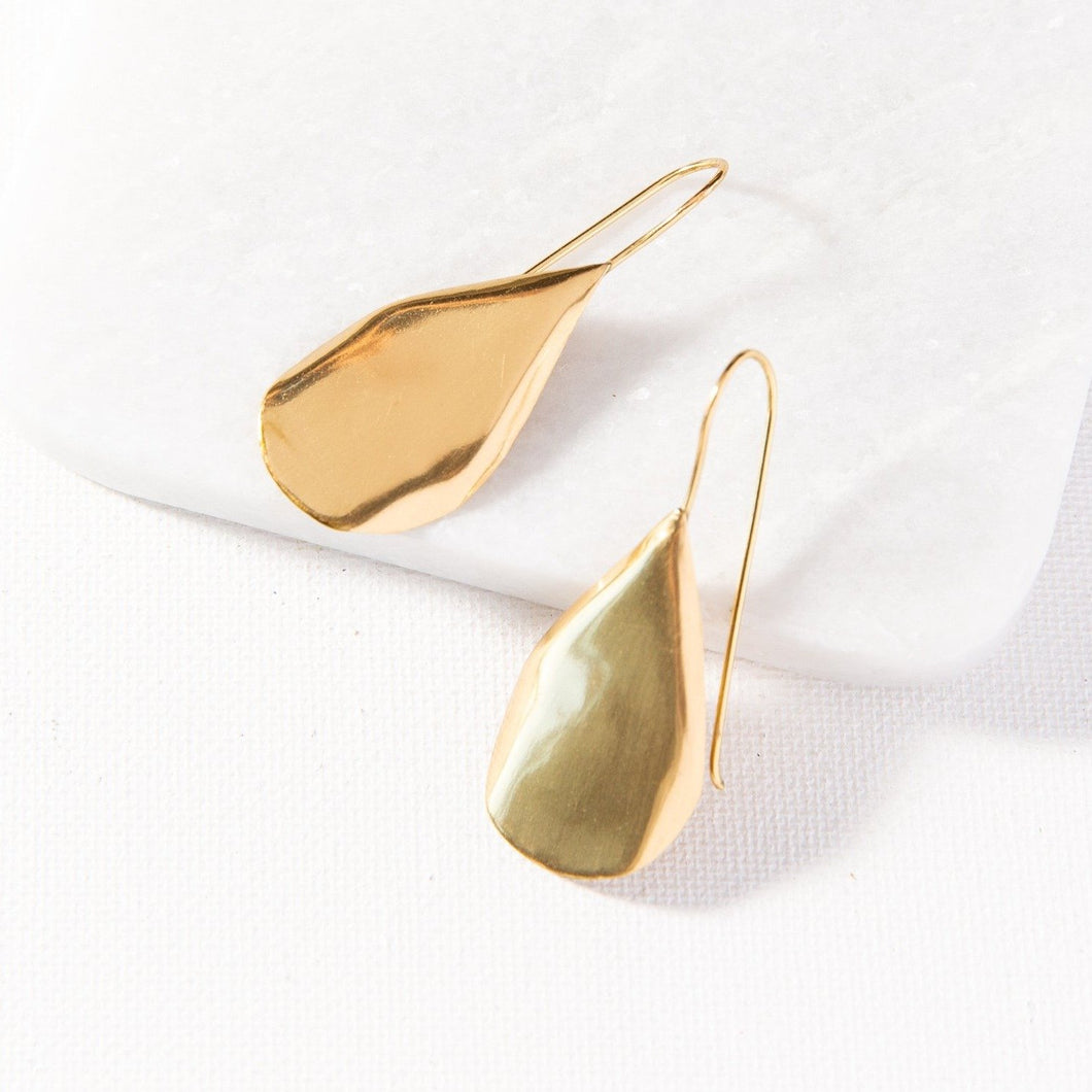 Organic Brass Drop Earrings