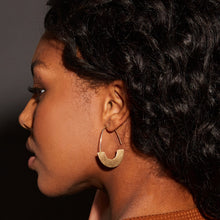 Load image into Gallery viewer, Matte Brass Arch Hoop Earrings
