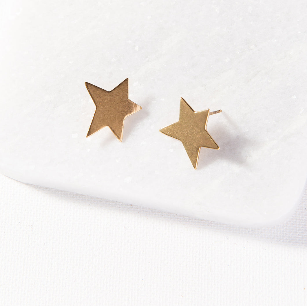 Brass Star Stud Earrings