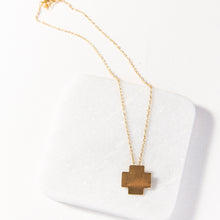 Load image into Gallery viewer, Brass Small Cross Post Necklace

