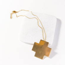 Load image into Gallery viewer, Brass Large Cross PendantNecklace
