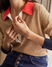 Load image into Gallery viewer, Boden Color Block Collared Sweater
