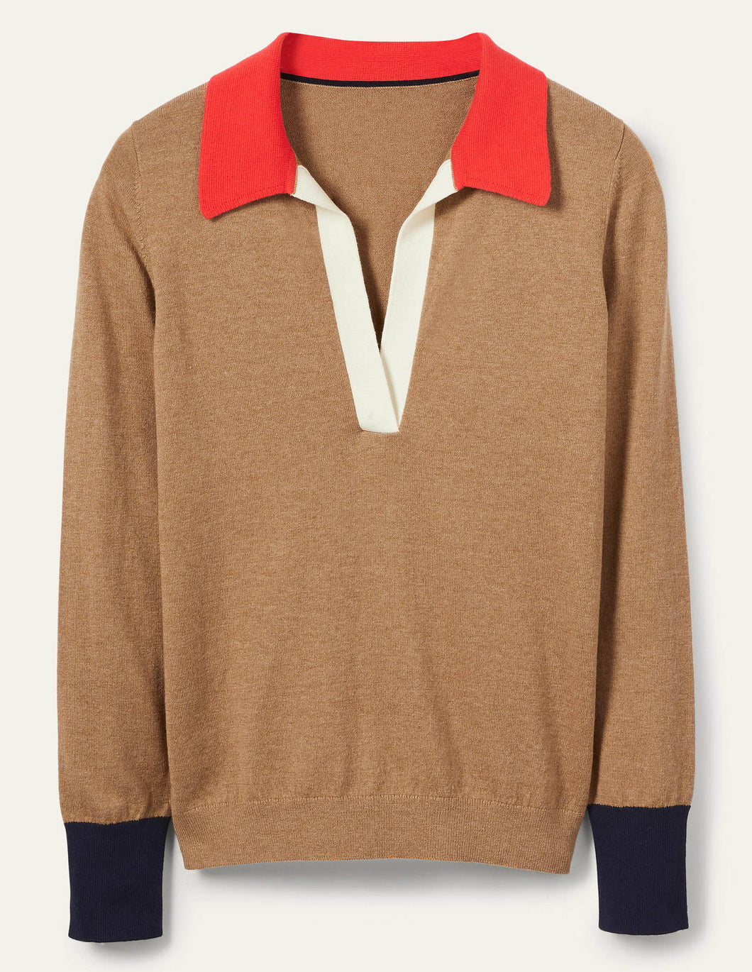 Boden Color Block Collared Sweater