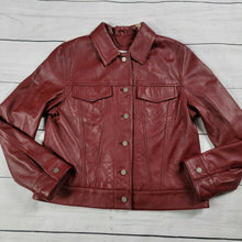 Load image into Gallery viewer, Thrifted Lord and Taylor Burgundy Leather Jacket - Large
