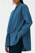Load image into Gallery viewer, Tibi Stone Wash Tuxedo Shirt- XXS

