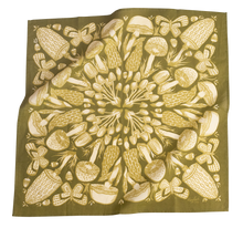 Load image into Gallery viewer, Cotton Bandana - Olive Mushrooms

