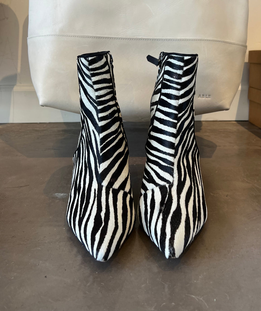Schultz Calfhair Zebra Helled Booties - 9.5