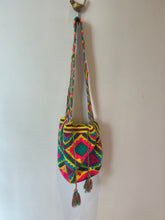 Load image into Gallery viewer, Woven Neon Aztec Crochet Purse
