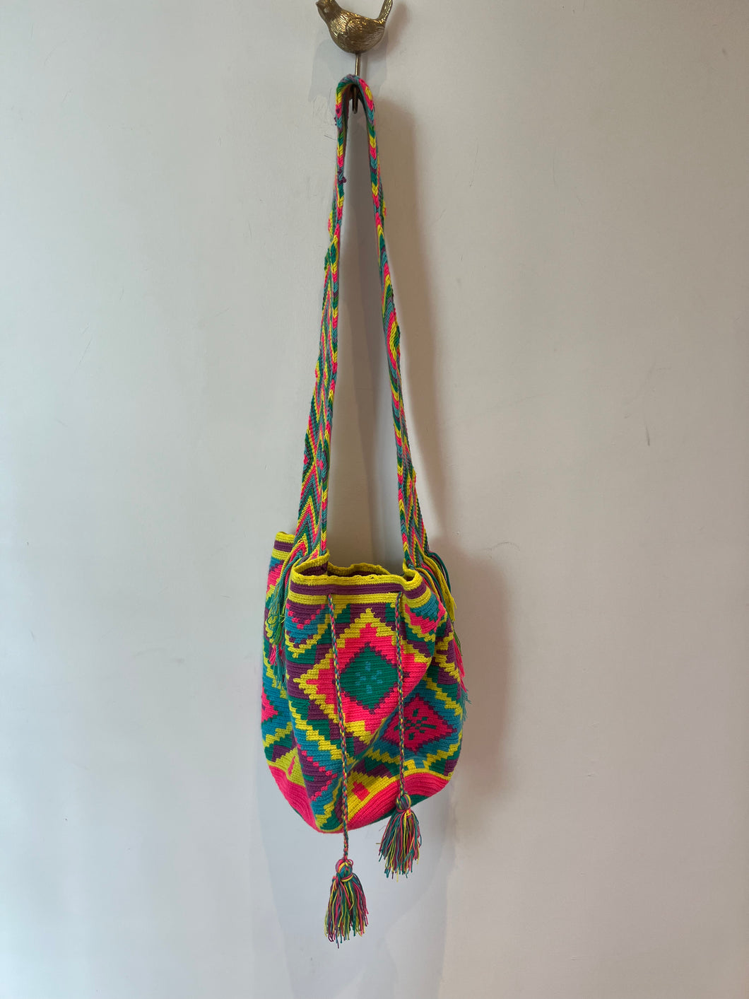 Woven Neon Aztec Crochet Purse