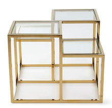Load image into Gallery viewer, Regina Andrew Multi-Level Brass and Glass Side Table
