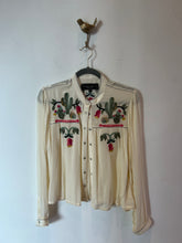 Load image into Gallery viewer, Double D Ranch Embroidered Cactus Ivory Blouse - XS
