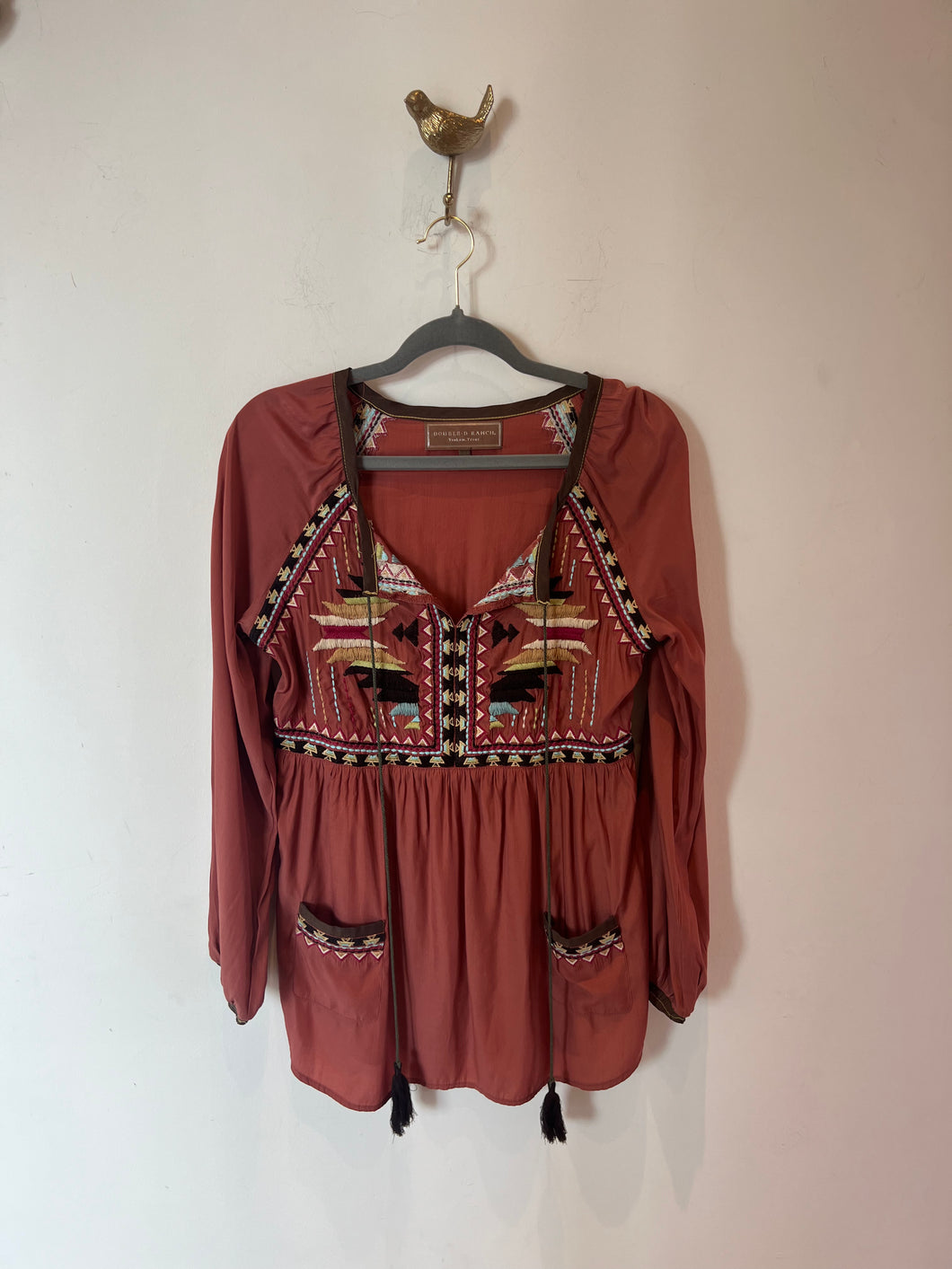 Double D Ranch Rust Embroidered Dress - XS