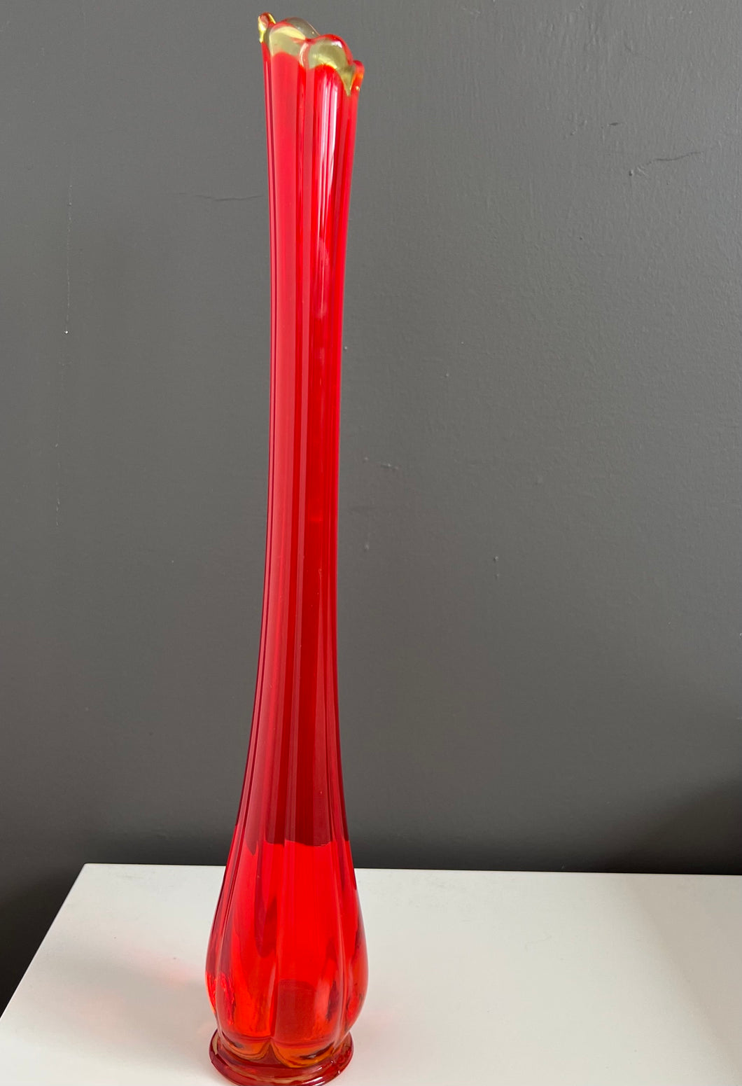 Viking Glass Amberina Swung Vase - 15