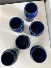 Load image into Gallery viewer, Cobalt Blue Handmade Ceramic Goblets - Set of 6

