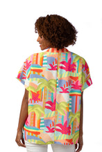 Load image into Gallery viewer, Ines Oversize Tropical V-Neck Top
