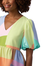 Load image into Gallery viewer, Puff Sleeve Pastel Color Block Top
