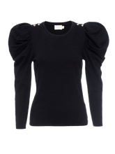 Load image into Gallery viewer, Krista Puff Sleeve Party Tee - Black

