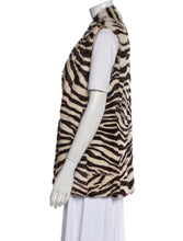 Load image into Gallery viewer, Lafayette 148 New York Zebra Print Rabbit Fur Vest
