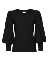 Load image into Gallery viewer, Loren Smocked Peasant Tee - Black
