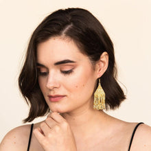 Load image into Gallery viewer, Gold Luxe Beaded Fringe Earrings
