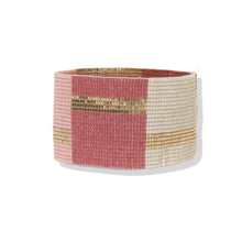 Load image into Gallery viewer, Color Block Blush, Ivory, Gold Stretch Bead Bracelet
