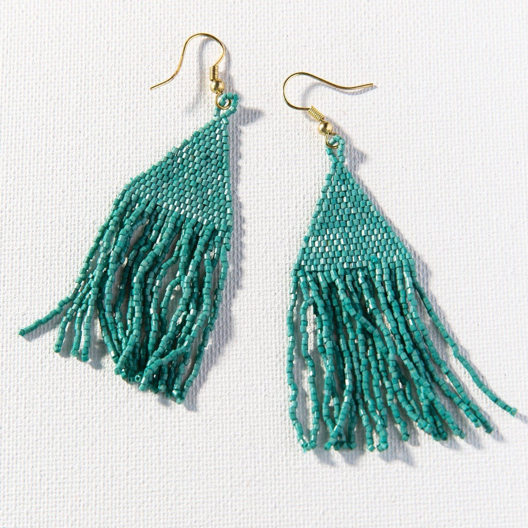Teal Luxe Petite Fringe Earrings