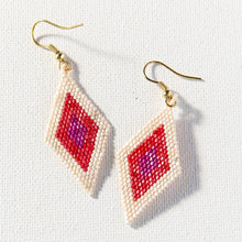 Load image into Gallery viewer, Diamond Ivory, Red, Pink Luxe Mirror Image Earrings
