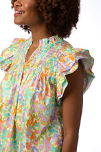 Load image into Gallery viewer, Layla Pastel Floral Smocked Yoke Top
