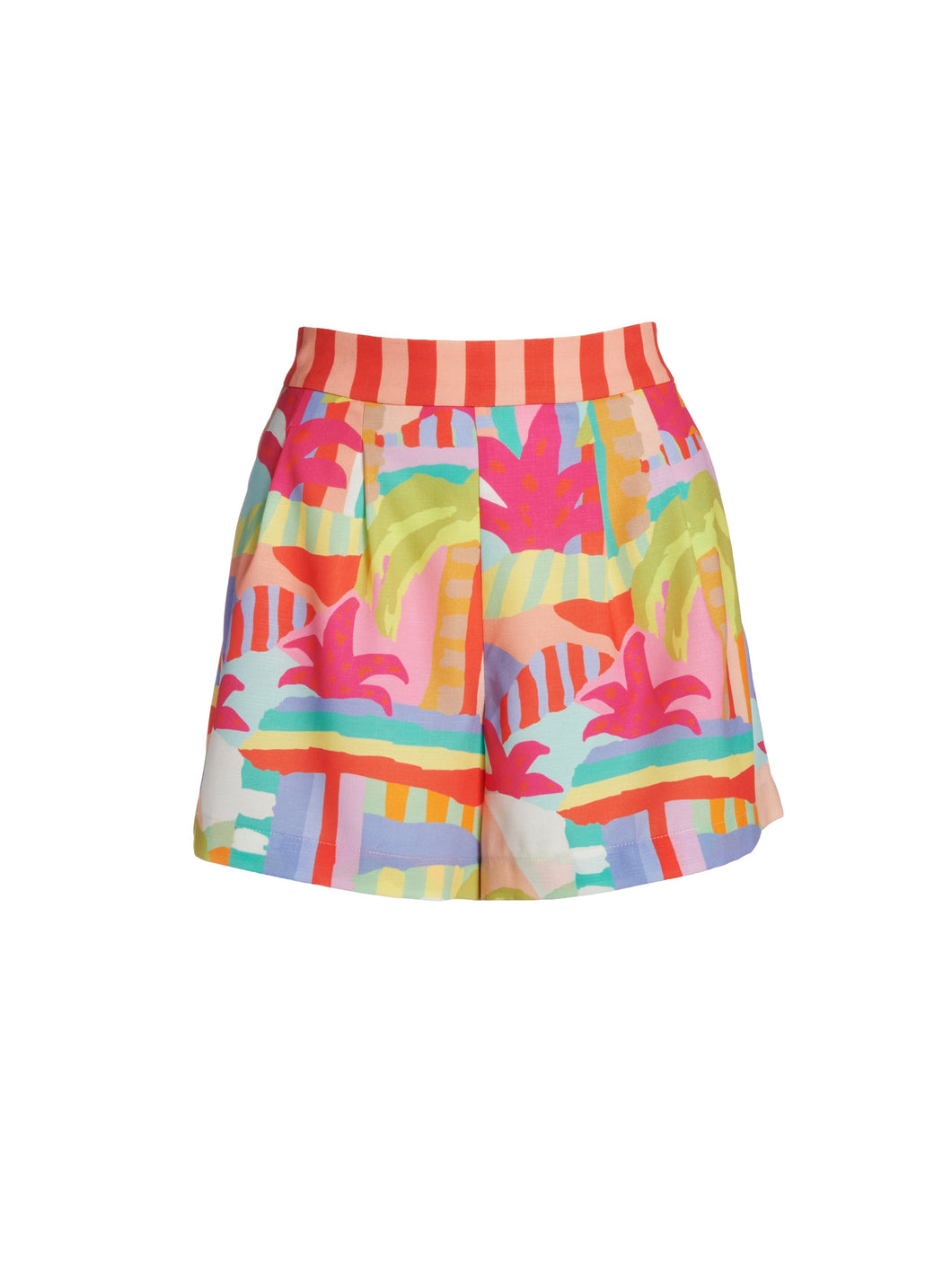 Bright Tropical Print Shorts