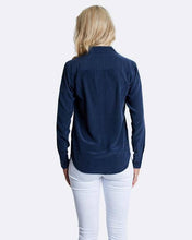 Load image into Gallery viewer, Button Down Silk Shirt in Navy
