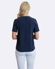 Load image into Gallery viewer, Silk T-Shirt in Navy
