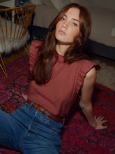 Load image into Gallery viewer, Ruffle Sleeve Knit Tank - Rust
