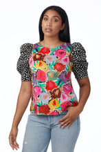 Load image into Gallery viewer, Puff Sleeve Mix Print Top
