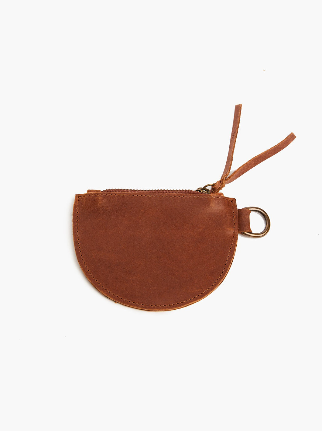 Brown Leather Crescent Coin Purse