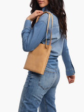 Load image into Gallery viewer, Sand Small Flat Leather Crossbody Bag
