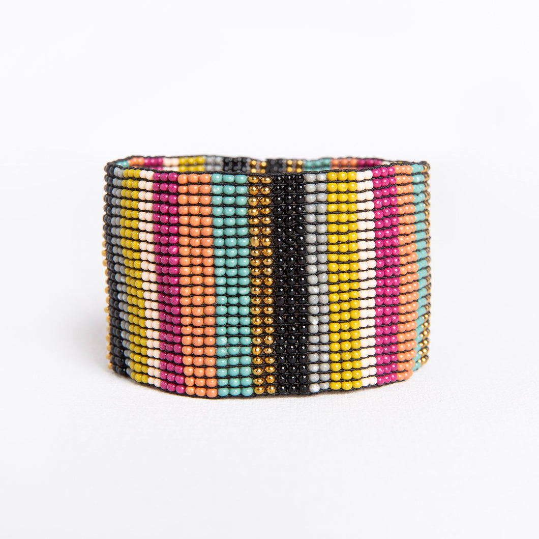 Beaded Stripe Bracelet - Muted