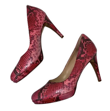 Load image into Gallery viewer, Cole Haan Pink Snakeskin Platform Pumps- 9
