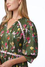Load image into Gallery viewer, Olive Floral Midi Tiered Dress
