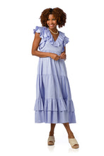 Load image into Gallery viewer, Lilac Tiered Ruffle Sleeve Cotton Maxi Dress
