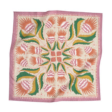 Load image into Gallery viewer, Muted Pink, Tan and Green Cotton Bandana
