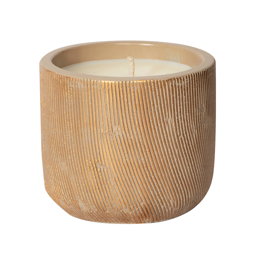 Amber & Teakwood Concrete Metallic Candle