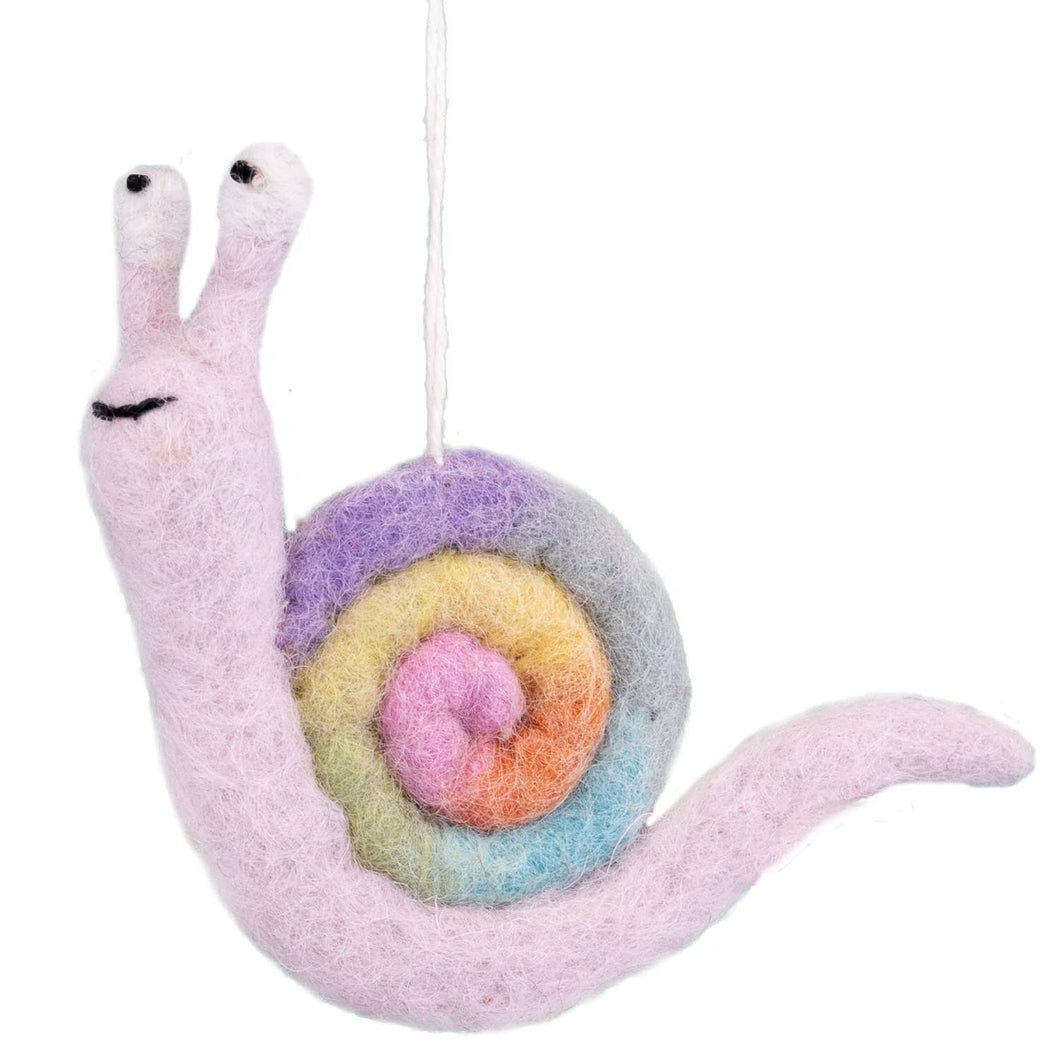 Pastel Rainbow Snail Ornament