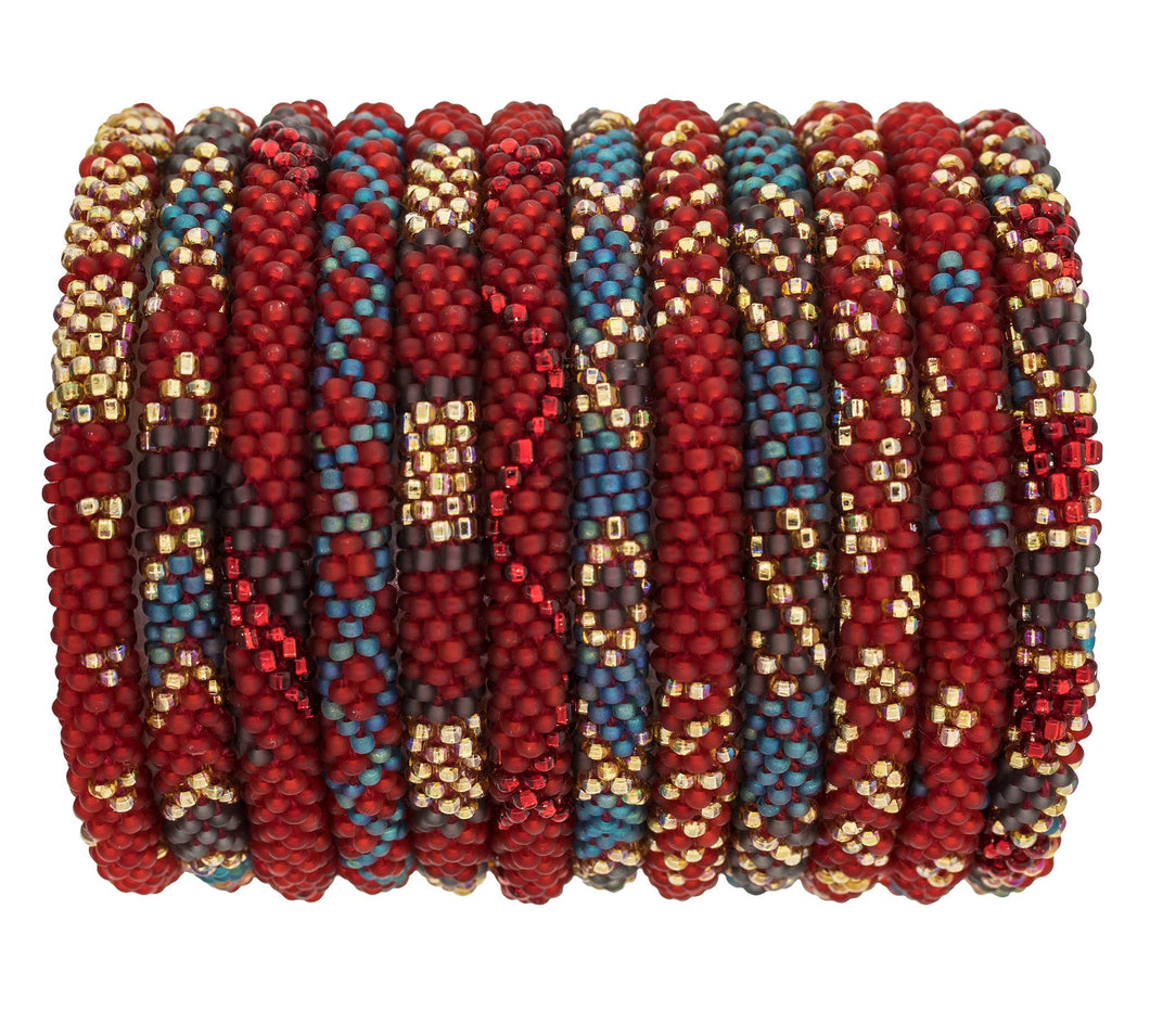 Roll-On Bracelets Red & Blue Assorted