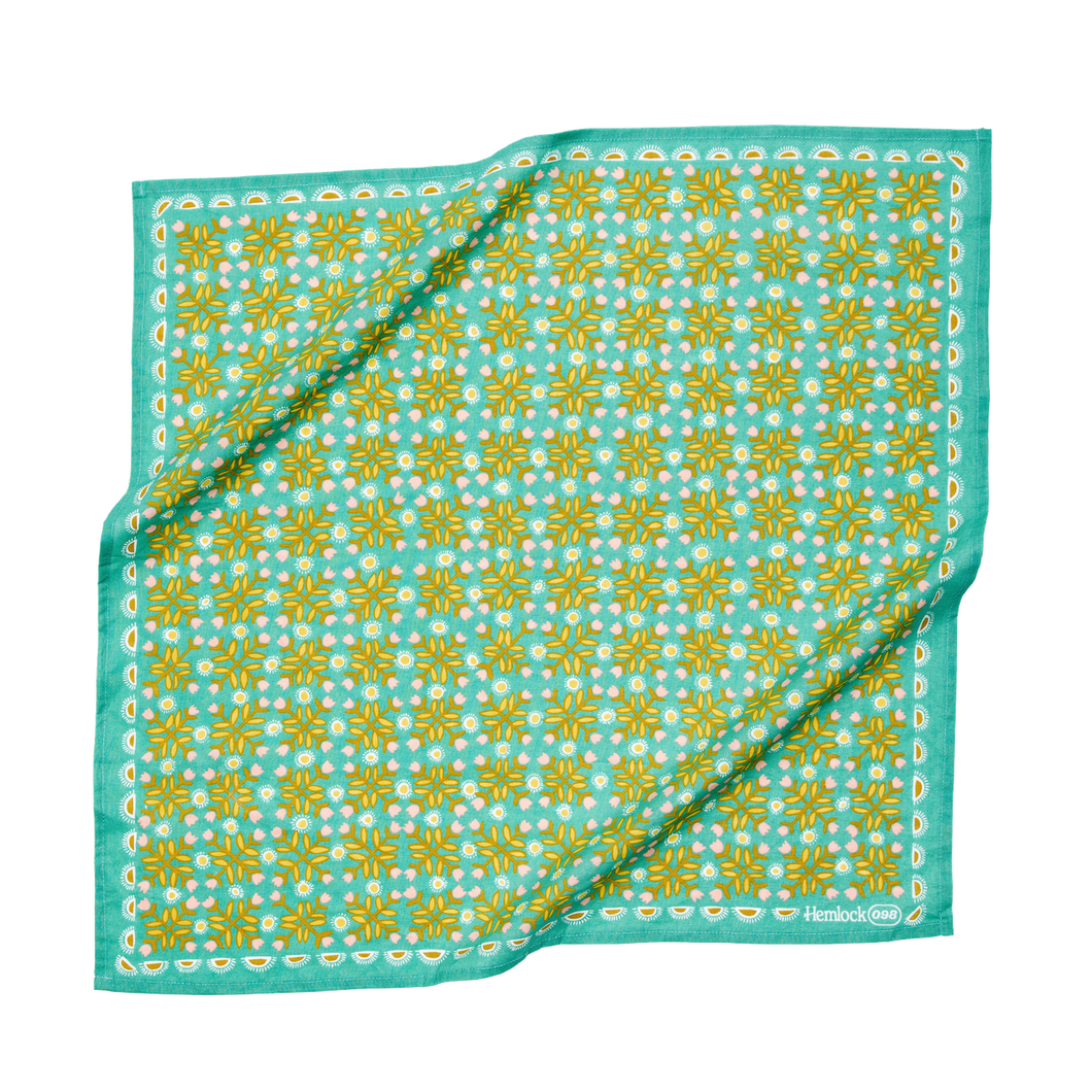 Turquoise Sunshine Cotton Bandana