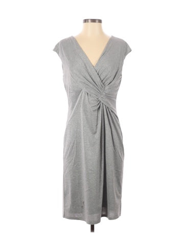 Ann Klein Silver Twist Front Knit Dress -10